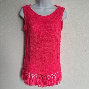 Lilly Pulitzer Sleeveless Luca Fringe Crochet Blouse Size XS